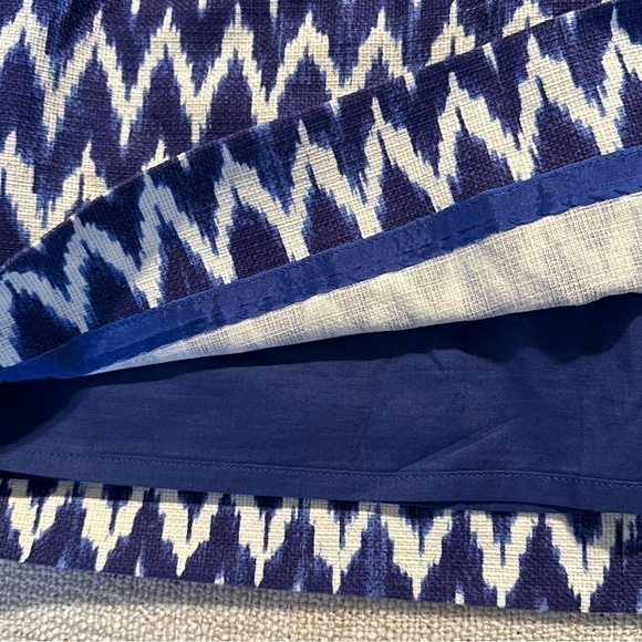 J. CREW Blue White Zig Zag Jacquard Mini Skirt Pockets Suit Career Chic Women 4 - Picture 7 of 14